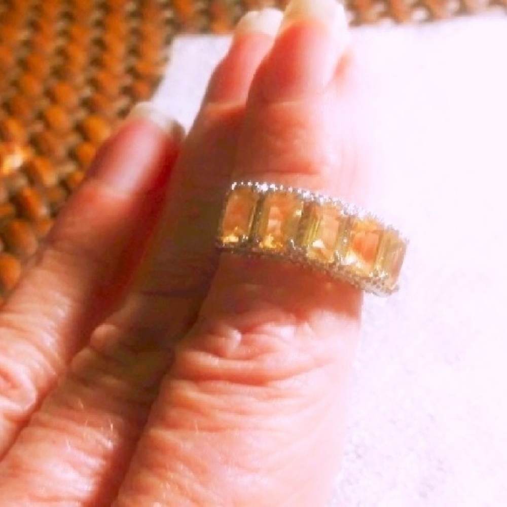 5 CARAT CITRINE SILVER SIZE 6 RING
